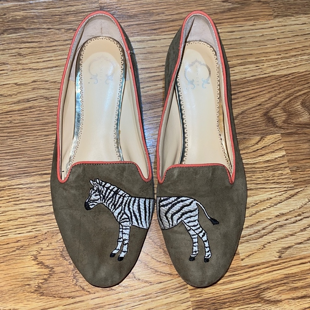 Wonder zebra print suede flats size 8.5.